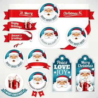 圣诞老人元素标签
