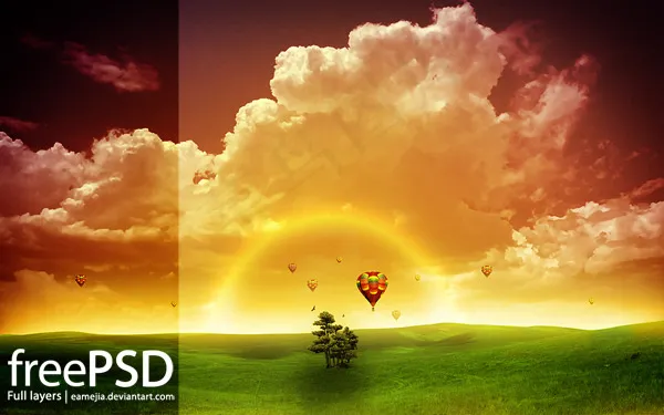 梦幻风景psd模版下载