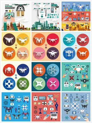 扁平化无人机矢量