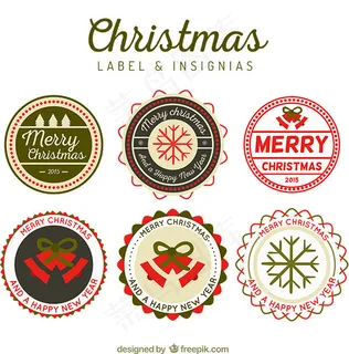 圣诞节元素标签,免抠元素