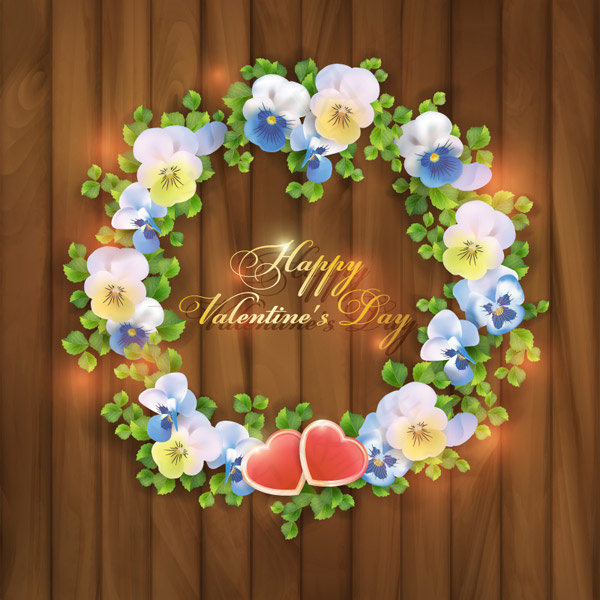 情人节复古花环