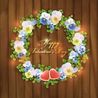 情人节复古花环