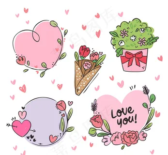 彩绘情人节花卉