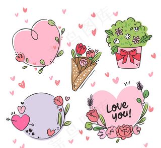 彩绘情人节花卉