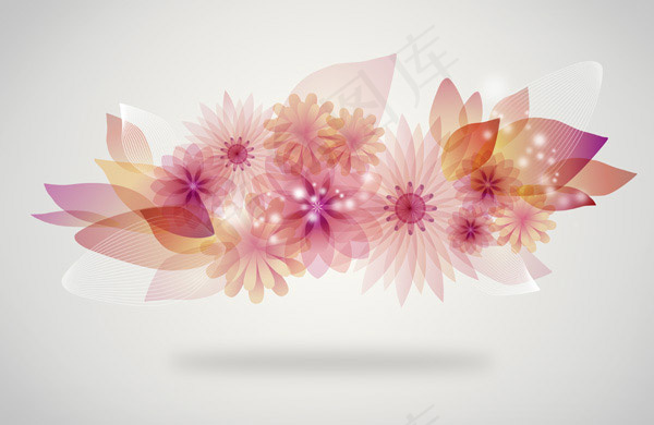 抽象线条花瓣图形