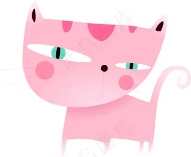 可爱粉色小猫