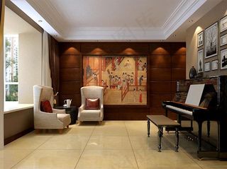 钢琴休闲厅模型