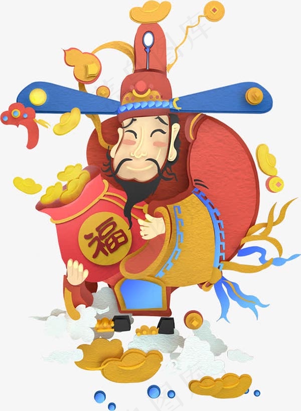 发红包的财神