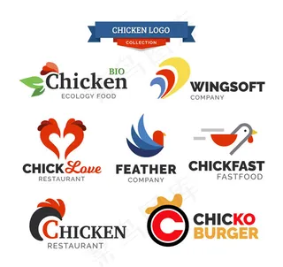 7款抽象鸡标志