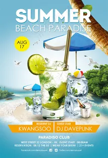 夏日沙滩派对海报