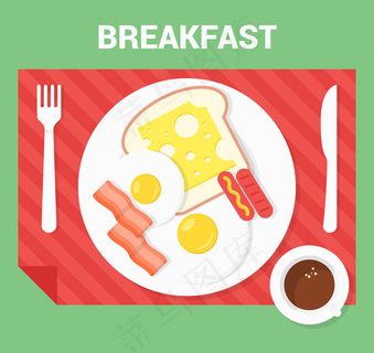 西式早餐俯视图