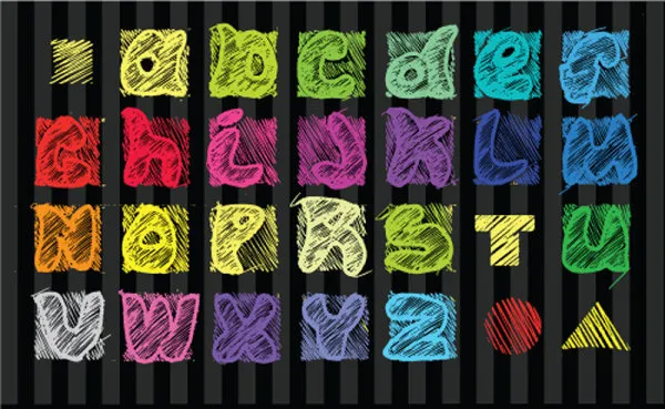 粉笔效果字母eps,ai矢量模版下载