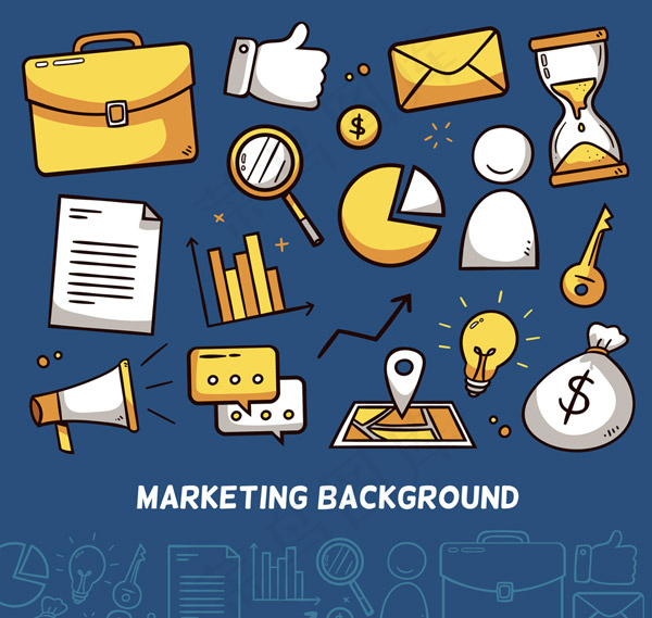 彩绘市场营销元素