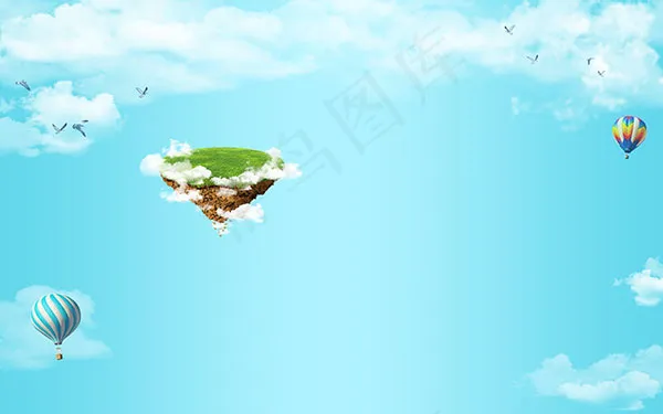 天空淘宝店铺背景psd模版下载