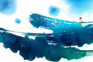 涂画背景水墨画