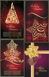 华丽的圣诞背景,背景元素