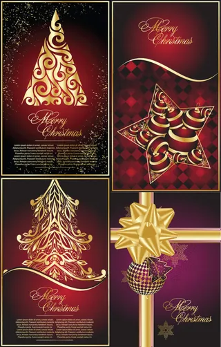 华丽的圣诞背景,背景元素