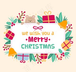 圣诞节元素组合圆环