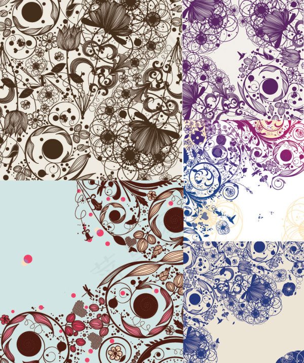 素雅花纹背景,背景元素