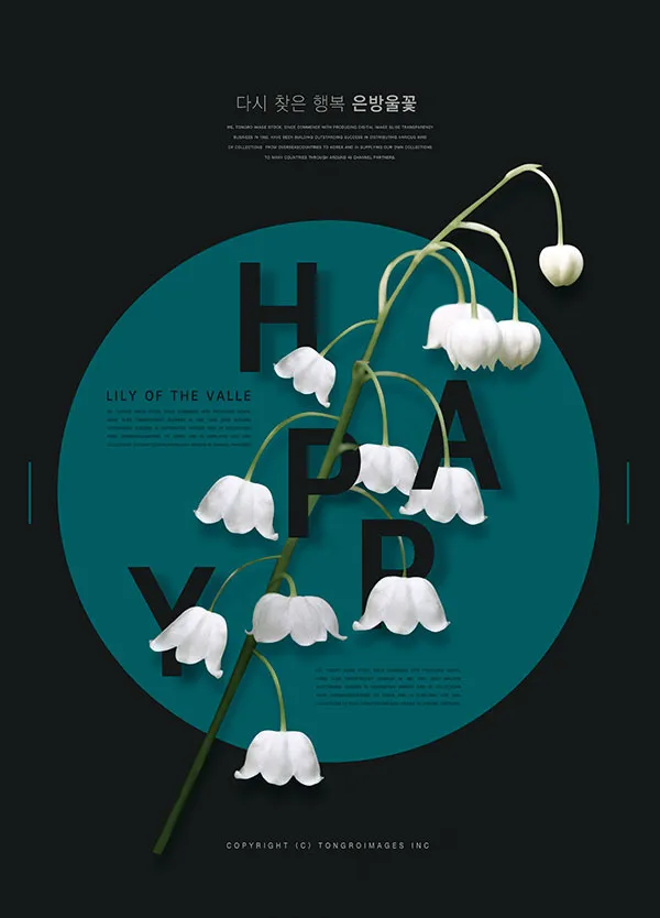 韩系鲜花海报psd模版下载