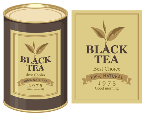 黑茶包装标签,免抠元素eps,ai矢量模版下载
