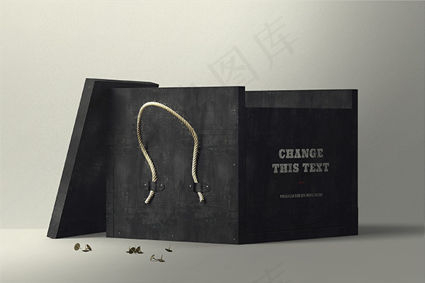 木盒图案贴图样机