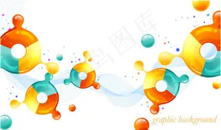 圆环分离彩珠背景,背景元素