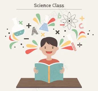 科学课堂上的男孩