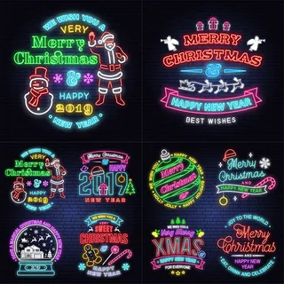 霓虹效果圣诞主题