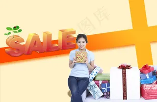 礼物与美女人物
