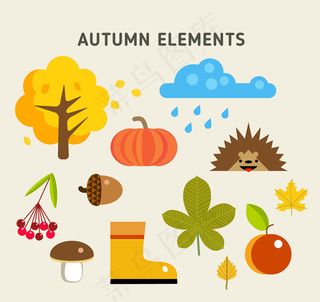 彩色秋季元素