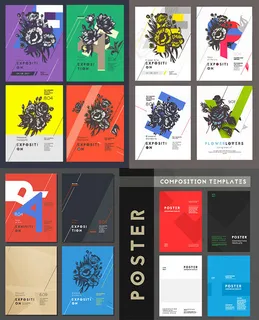 彩色组合海报