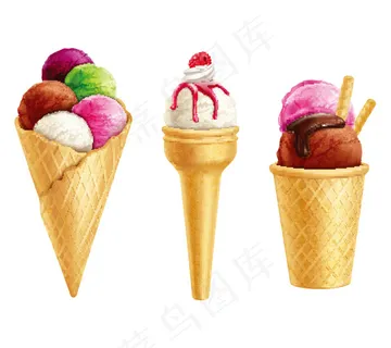 甜筒冰淇淋矢量 甜筒冰淇淋矢量