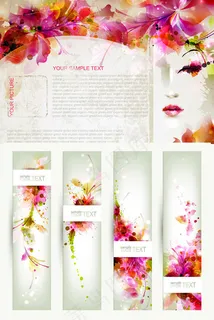 花朵背景Banner,背景元素
