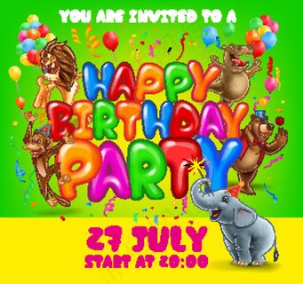 卡通动物主题生日