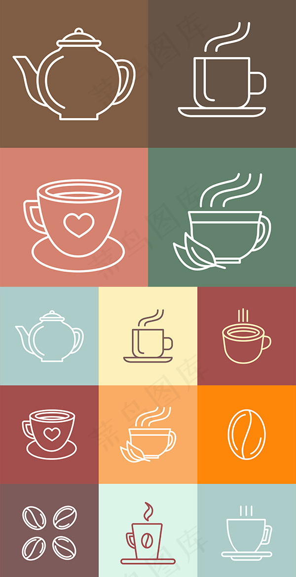 线性咖啡图标