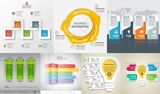 时尚商务信息图表,背景元素