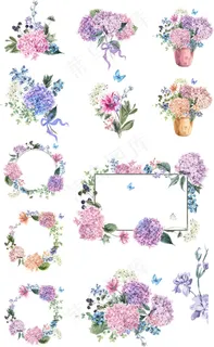 水彩花朵矢量 水彩花朵矢量