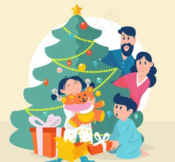圣诞节四口之家 圣诞节四口之家