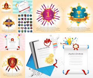 徽章元素与纸张