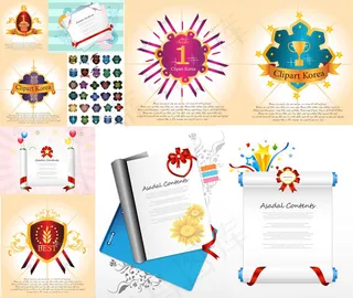 徽章元素与纸张