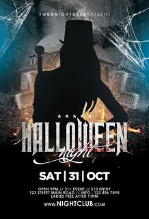 万圣节夜店海报