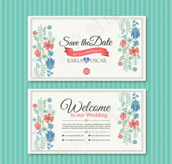 花卉婚礼邀请卡