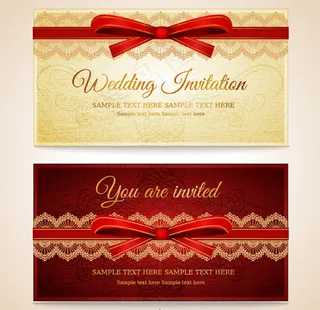 蝴蝶结婚礼邀请卡