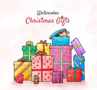圣诞节礼品堆