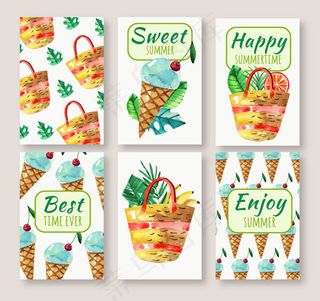 夏季雪糕卡片