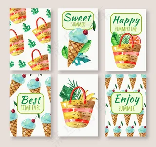 夏季雪糕卡片