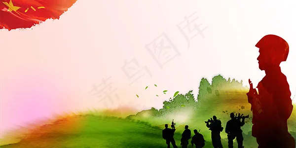 建军90周年背景psd模版下载