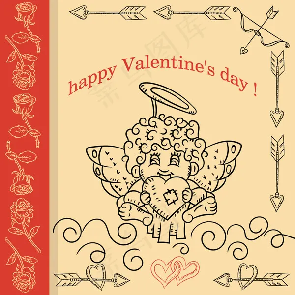 情人节丘比特贺卡