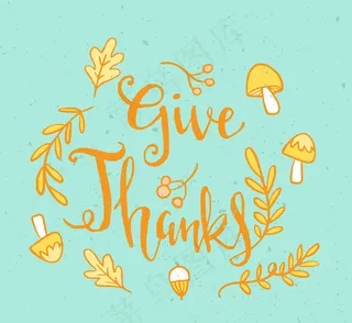 感恩节艺术字